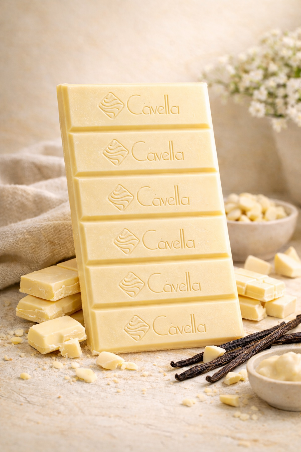Cavella White Compound Chocolate — Available in Drops & Blocks